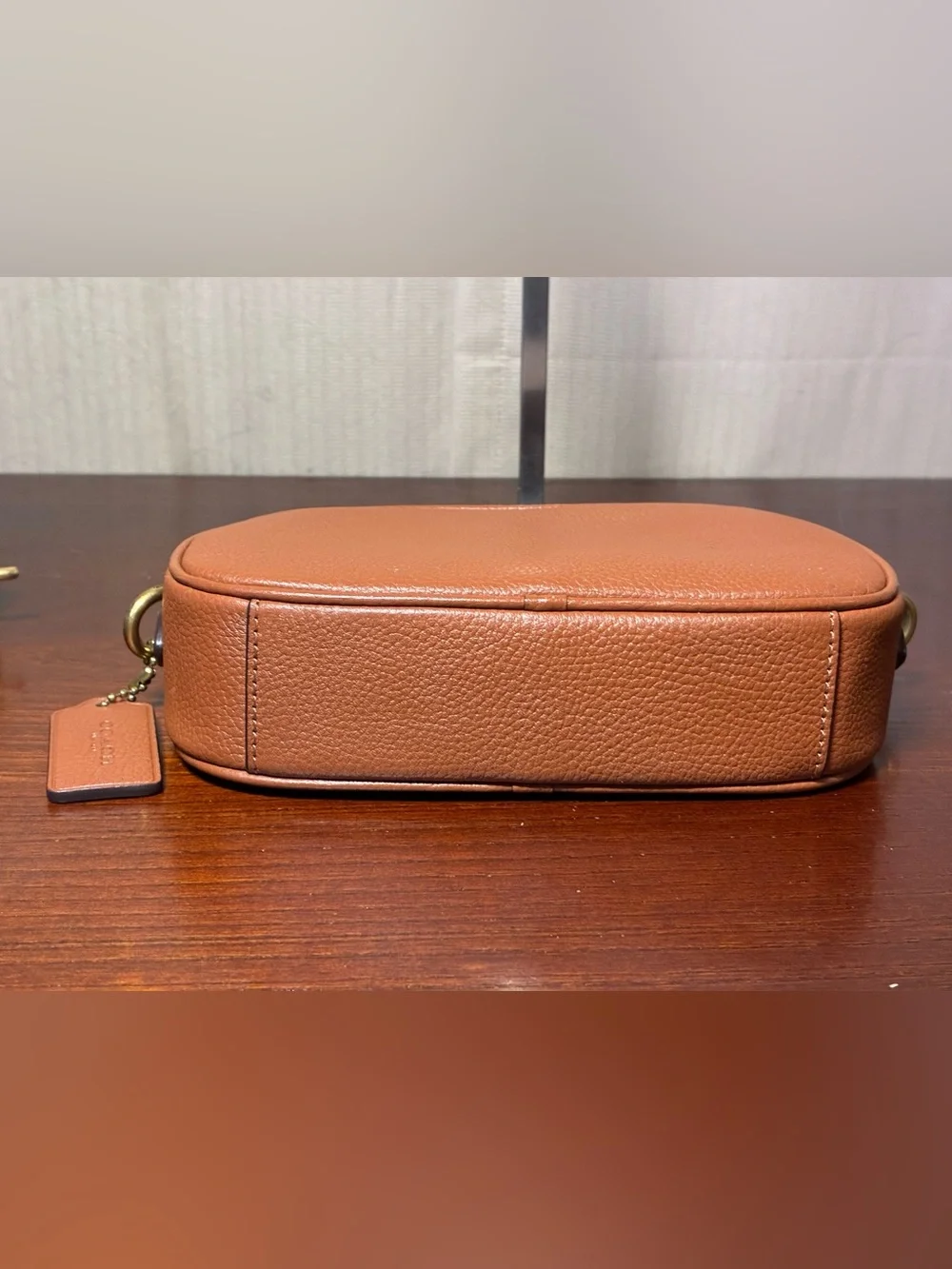 Coach Brown Pebbled Leather Crossbody Camera Bag